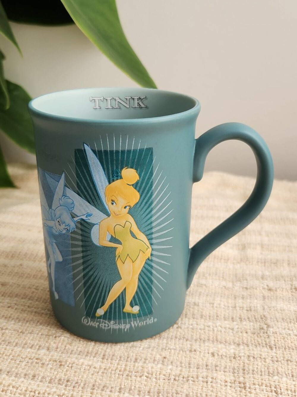 Walt Disney World Tinker Bell "Tink" Matte Teal Coffee Cup Mug